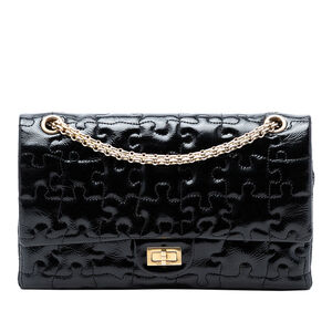 Pre-Loved Chanel Reissue 2.55 Crackled Patent Puzzle Double Flap 226